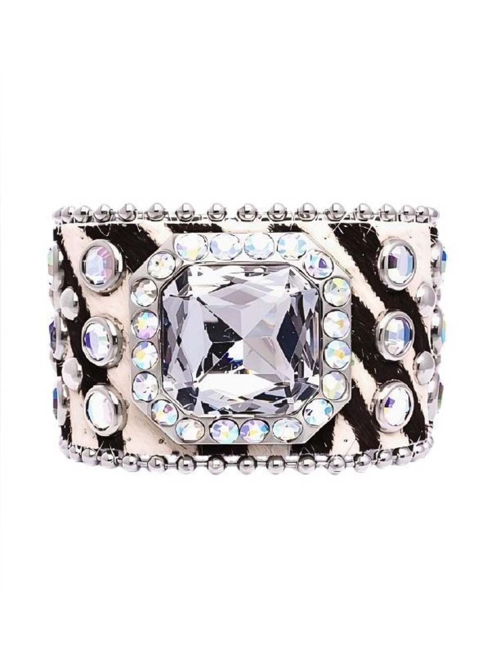 Waverly Zebra Crystal Statement Cuff Bracelet